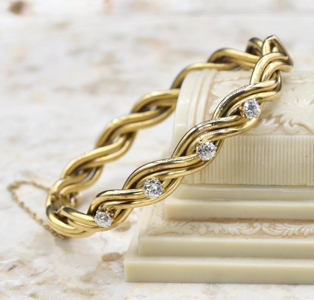 Antique Victorian 14k Gold 1.00 Ctw Old European Cut Diamond Hinged ...