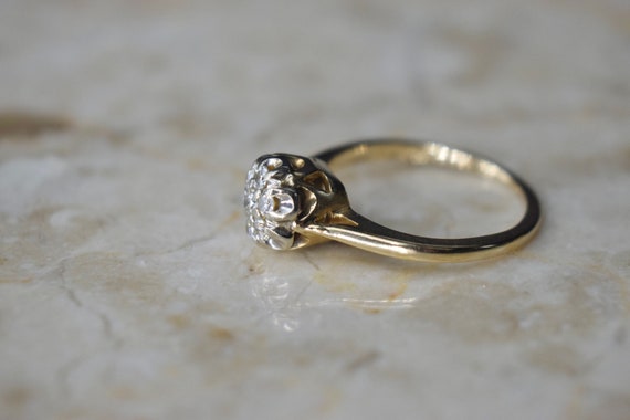 Vintage Mid-Century Diamond Cluster Ring - image 4