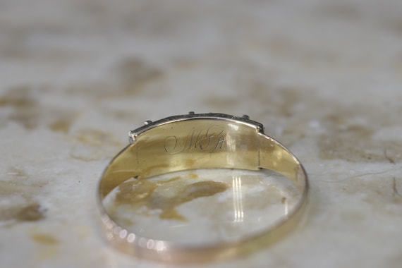 Antique Georgian 14k Gold Paste Ring c.1850s - image 4