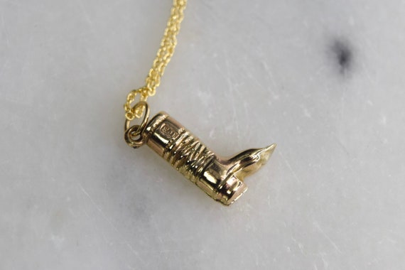 Antique Victorian 14k Gold Boot Charm - image 2