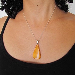 Vintage Amber Pendant with Sterling Silver Bail