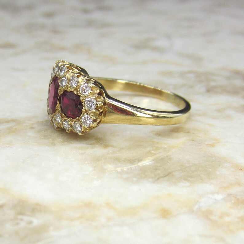 Vintage 14k Gold Ruby and Diamond Ring C.1940s - Etsy Australia