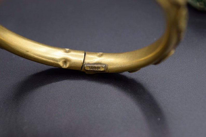 Vintage Signed SANDOR Hinged Bangle Bracelet