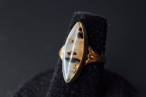 Antique 14k Gold Dendraric Agate Ring c.1910 - image 3