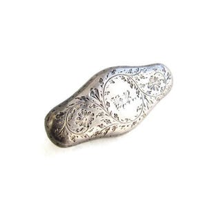 VENTE Broche monogramme en argent sterling victorien antique vers les années 1880 image 4