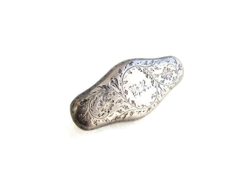 VENTE Broche monogramme en argent sterling victorien antique vers les années 1880 image 4