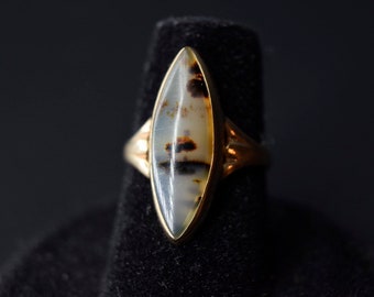 Antique 14k Gold Dendraric Agate Ring c.1910