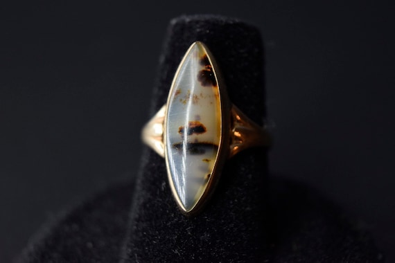 Antique 14k Gold Dendraric Agate Ring c.1910 - image 1