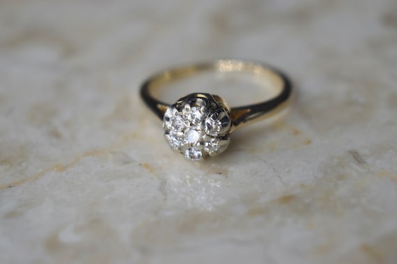 Vintage Mid-Century Diamond Cluster Ring - image 5