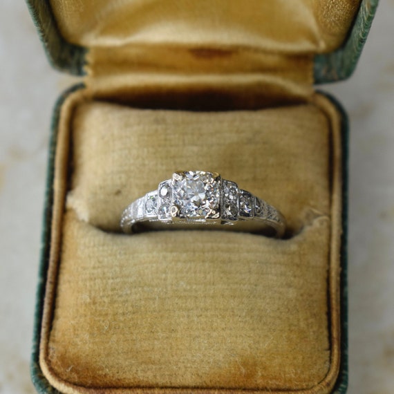 Antique Platinum .88ctw Old European Cut Diamond c