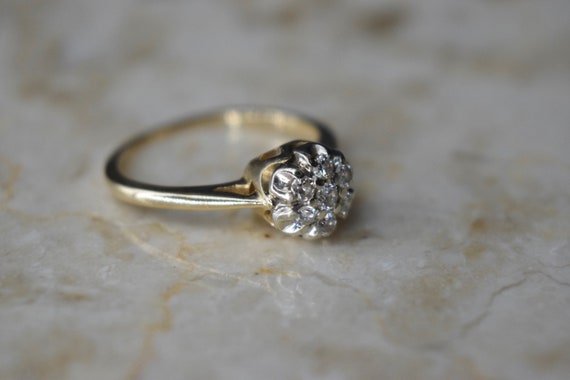 Vintage Mid-Century Diamond Cluster Ring - image 8