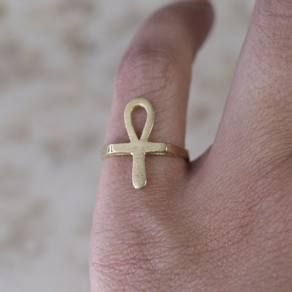 Buy Silver Ankh Ring Cross Ring Solid Gold Ring Egyptian Ring Minimalist  Jewelry Egyptian Ankh Cross Key of Life Ring Online in India - Etsy