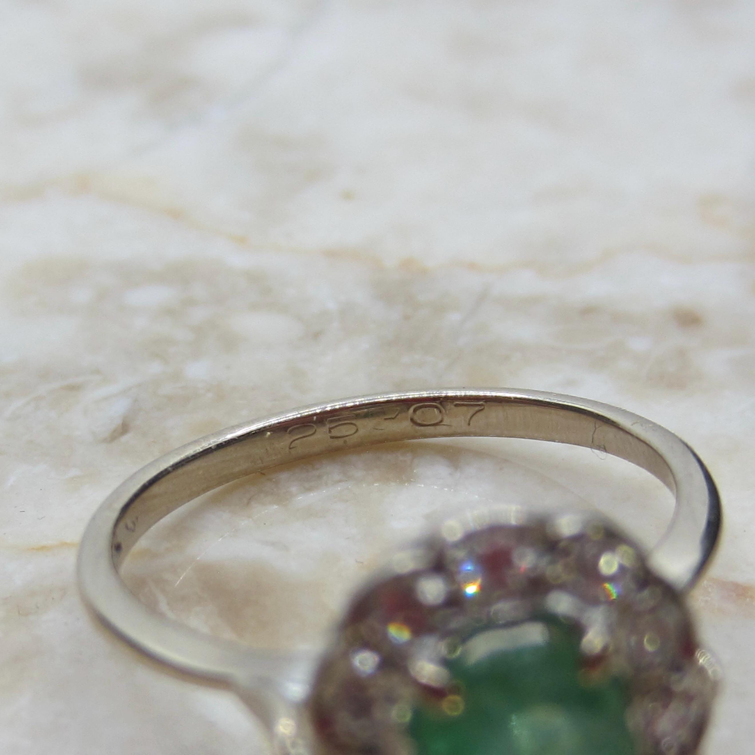 Vintage H. Stern 18k Emerald and Diamond Halo Ring - Etsy