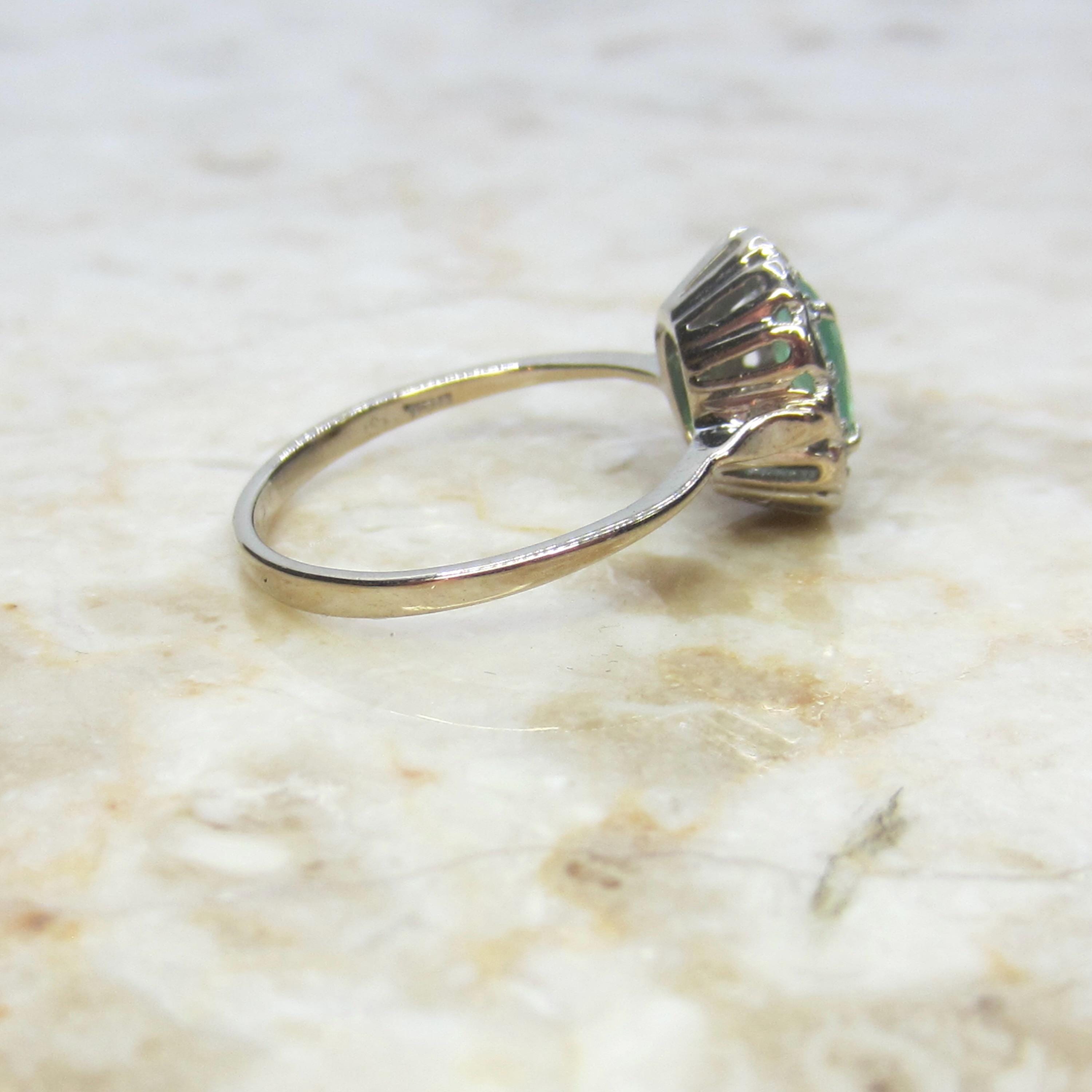 Vintage H. Stern 18k Emerald and Diamond Halo Ring - Etsy