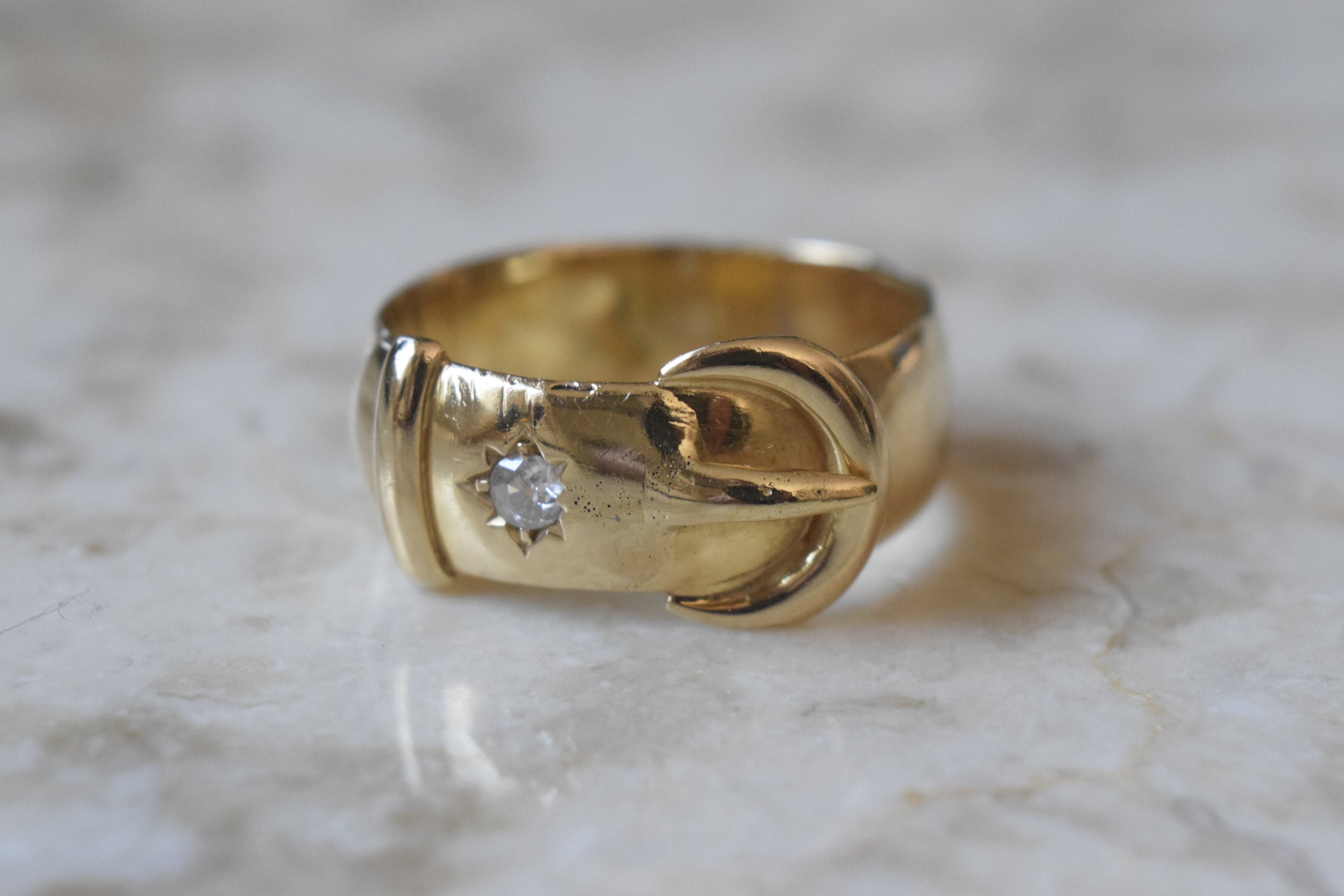 Diamond Buckle Ring | 14kt | Estate