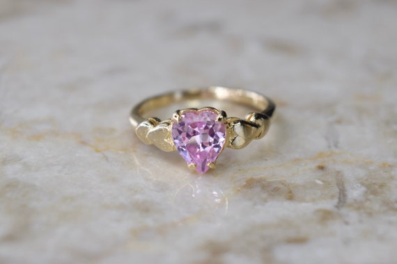 Pink topaz heart ring clearance