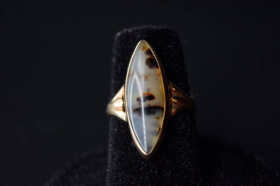 Antique 14k Gold Dendraric Agate Ring c.1910 - image 6