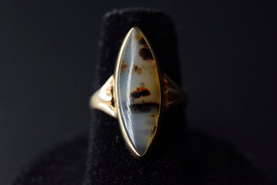 Antique 14k Gold Dendraric Agate Ring c.1910 - image 5