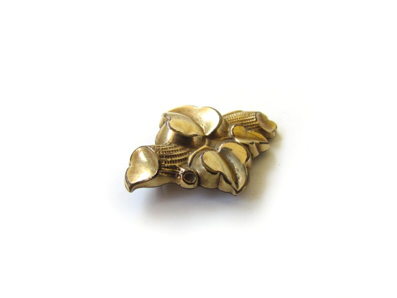 Antique Victorian Puffed Ivy Leaf Brooch c.1880s image 1