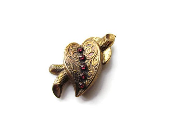 SALE- Antique Edwardian Love Brooch Pair c.1900 - image 5