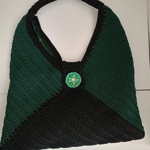 handmade crochet bag with internal pouch