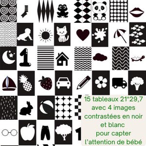 Cartes contrastées -  Stimulation visuelle pour bébé en PDF