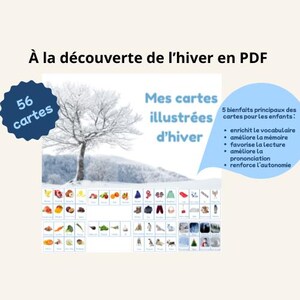 Cartes de vocabulaire illustrées en PDF - À la découverte de l'hiver