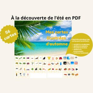 À la découverte de l'été - Carte de vocabulaire illustrées en PDF
