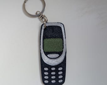 Llavero Nokia 3310 impreso en 3D, dije retro para teléfono móvil, accesorio nostálgico para bolso de tecnología Y2K