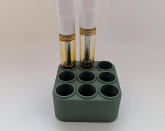 Soporte organizador para cartuchos de vapeo 510, soporte de escritorio para bolígrafos de aceite, organizador de accesorios médicos - 3 tamaños (4, 9 o 25 ranuras)