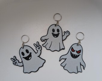 Conjunto de llaveros de fantasmas impresos en 3D, paquete de accesorios para bolsos con temática de dibujos animados espeluznantes