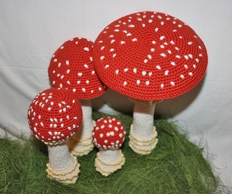 Mushroom crochet pattern Toadstool Fly Agaric, PDF in English, Deutsch image 4