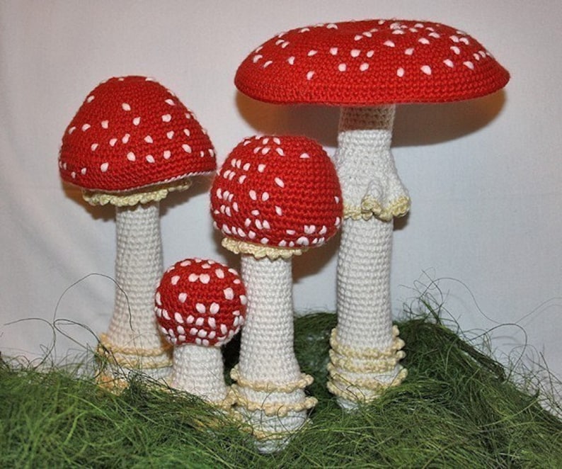 Mushroom crochet pattern Toadstool Fly Agaric, PDF in English, Deutsch image 3