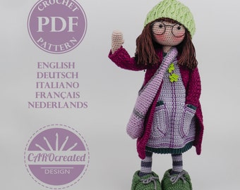 Crochet pattern CAROcreated for the amigurumi doll JETTE - digital crochet pattern pdf