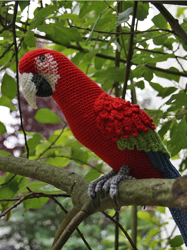 Amigurumi Red-and-Green Macaw/Parrot crochet pattern, PDF Deutsch, English, Español, Français, Nederlands, Italiano image 4