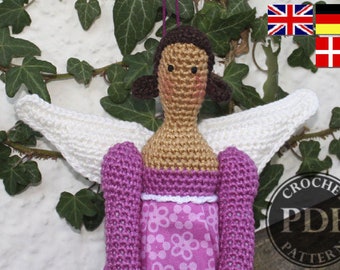 Amigurumi ANGEL - crochet pattern, PDF in English, Deutsch, Danish