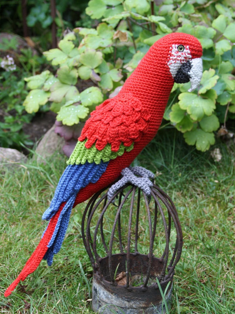 Amigurumi Red-and-Green Macaw/Parrot crochet pattern, PDF Deutsch, English, Español, Français, Nederlands, Italiano image 6