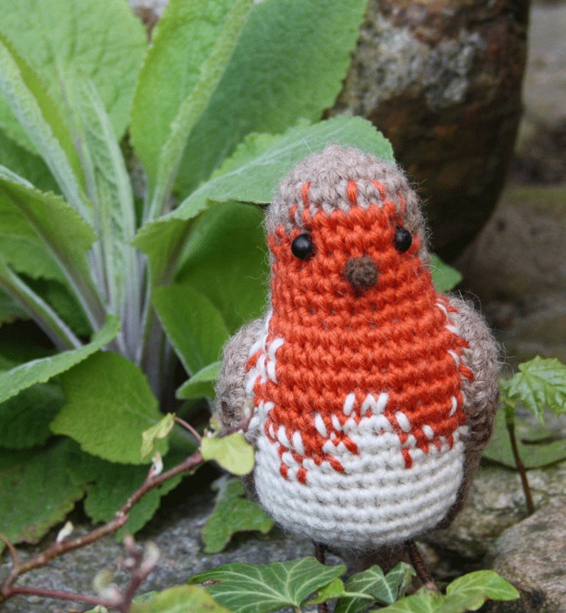 Amigurumi bird ROBIN crochet pattern, PDF in English, Deutsch image 5