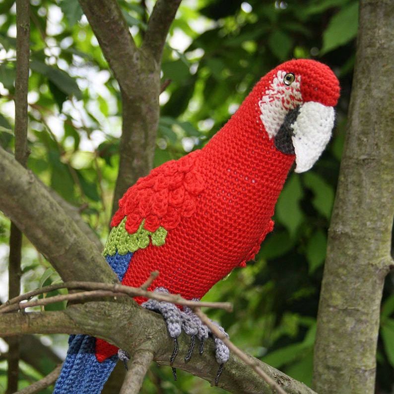 Amigurumi Red-and-Green Macaw/Parrot crochet pattern, PDF Deutsch, English, Español, Français, Nederlands, Italiano image 3