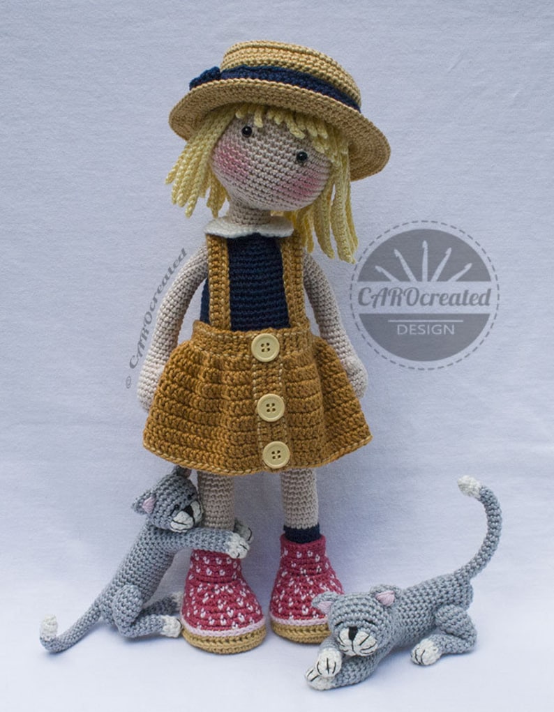 Crochet Pattern for Doll TESSA, pdf (Deutsch, English, Français, Nederlands, Español, Italiano) image 3