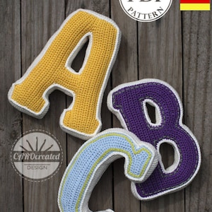 3D LETTER or AMPERSAND- crochet pattern, pdf, pattern for one letter ( available in English, Deutsch)