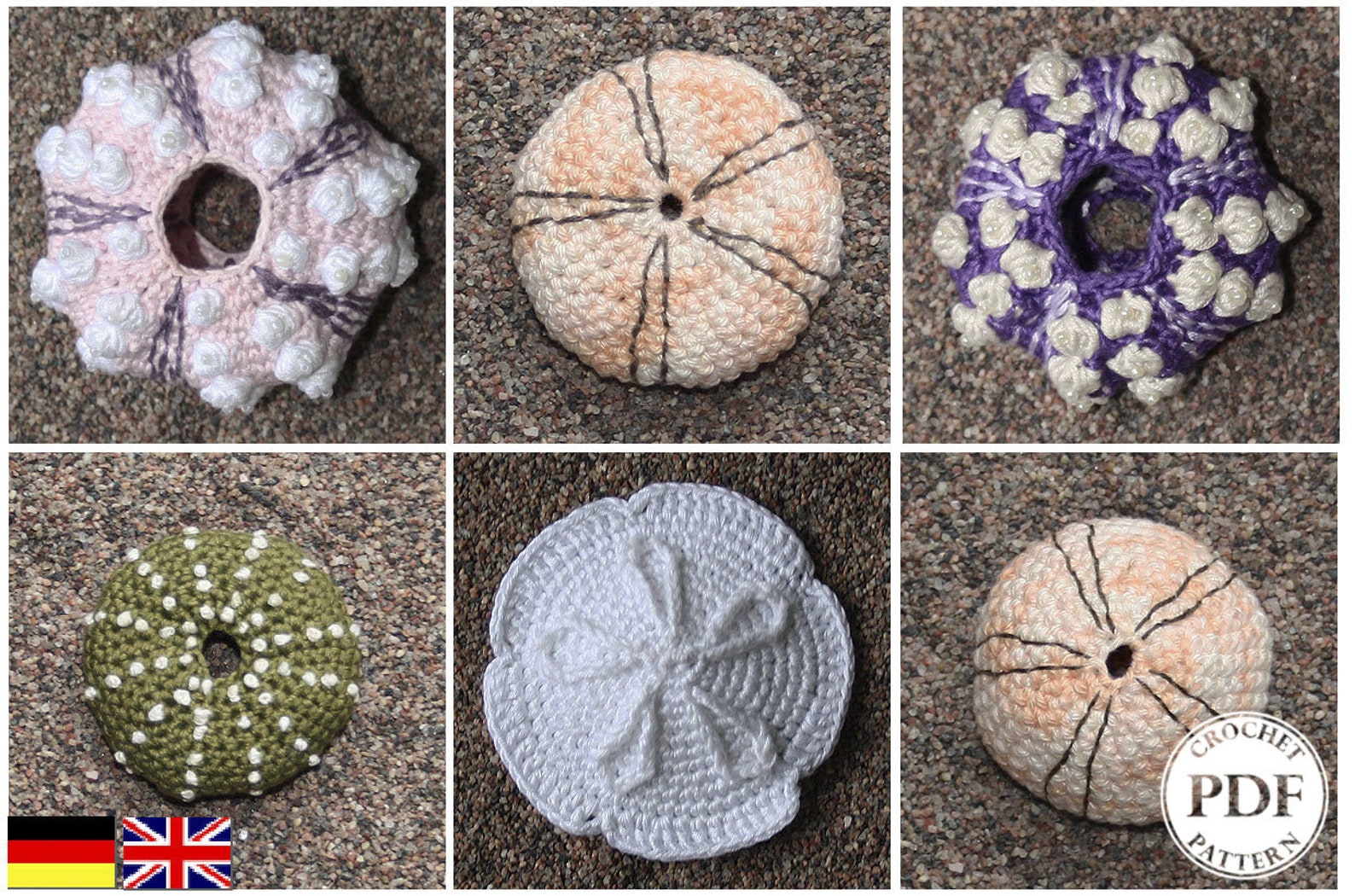 Sea Urchin Crochet Pattern PDF in English Deutsch Etsy