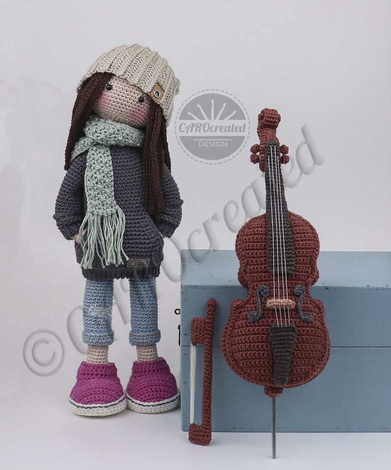 Haakpatroon CAROgemaakt voor de Amigurumi pop NARJA en haar cello Digitaal haakpatroon afbeelding 8