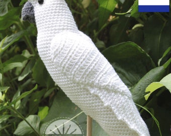 Amigurumi WHITE COCKATOO - crochet pattern, PDF in English, Deutsch, Nederlands