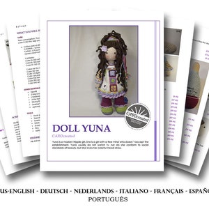 Crochet pattern for doll YUNA, pdf Deutsch, English, Nederlands, Español, Français, Português, Italiano image 2