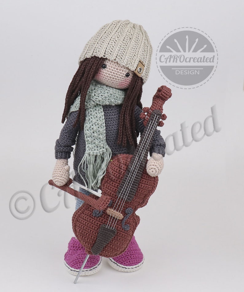 Haakpatroon CAROgemaakt voor de Amigurumi pop NARJA en haar cello Digitaal haakpatroon afbeelding 7