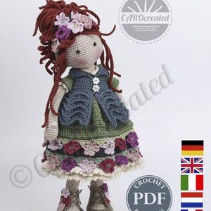 Patrón de crochet para muñeca ESJA, pdf (Deutsch, English, Français, Nederlands, Español, Italiano)