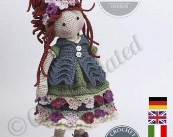 Crochet Pattern for Doll ESJA, pdf (Deutsch, English, Français, Nederlands, Español, Italiano)