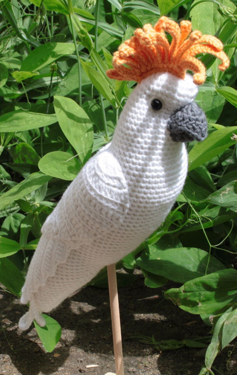 Amigurumi WHITE COCKATOO crochet pattern, PDF in English, Deutsch, Nederlands image 4