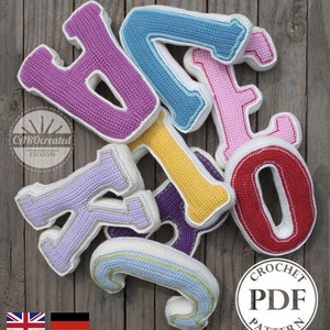 Oferta especial: compre 10 patrones de letras (o ampersand) de crochet, PDF en inglés y alemán